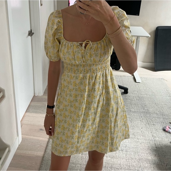 Faithfull the brand yellow floral mini dress - Picture 7 of 10